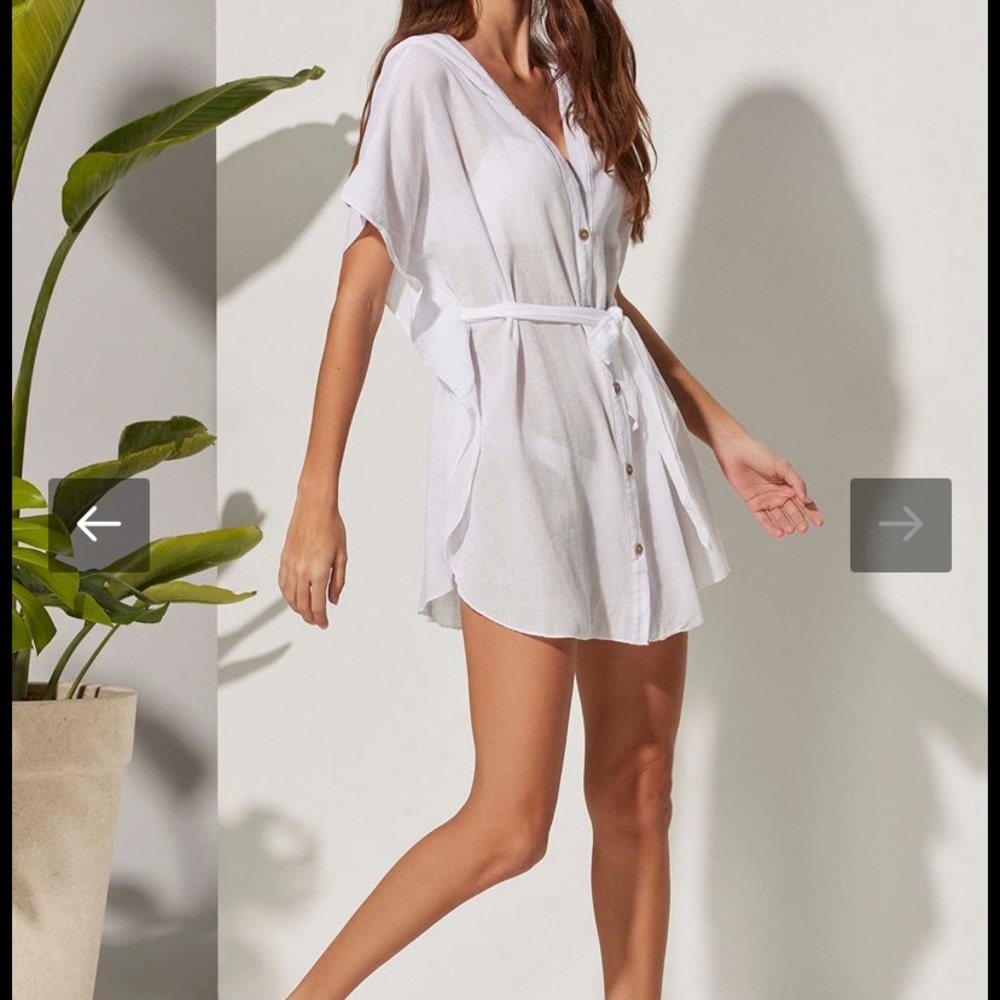 White By Nature Tunic Swim Cover with hood Sz M